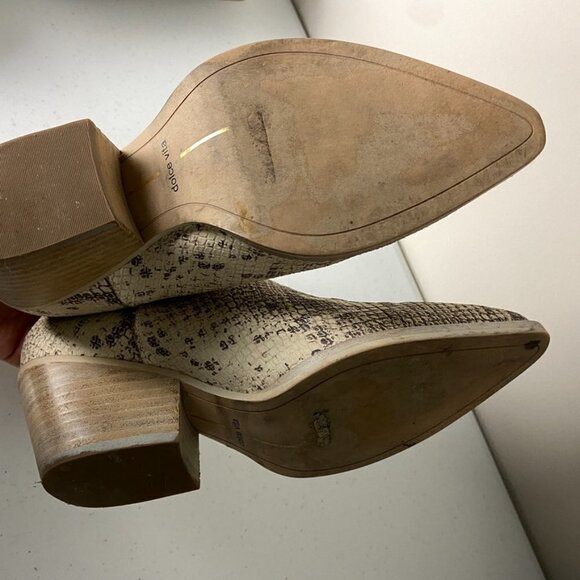 Dolce Vita Shanta Snake Print Sock Bootie Ankle Boots Pointed Toe Python - Picture 5 of 10